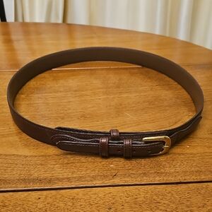 Cabela's Brown Leather Belt with Gold Buckle